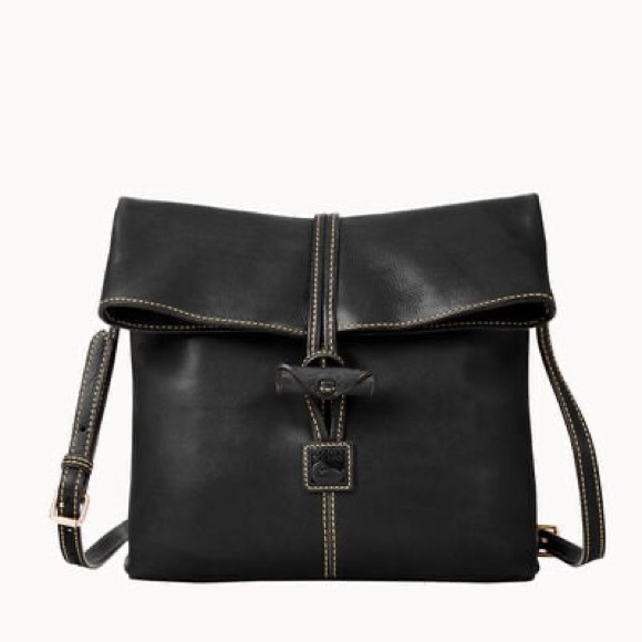 Dooney & Bourke Handbags - DOONEY & BOURKE FLORENTINE BLACK LEATHER SHOULDER BAG  Sleek polished leather